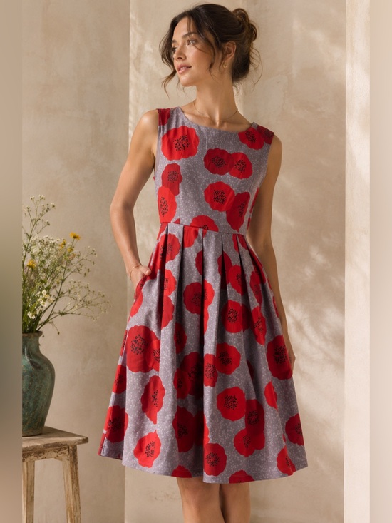 Anthropologie Dresses & Skirts - DEAR CREATURES FOR ANTHROPOLOGIE POPPY FIT FLARE VINTAGE INSPIRED FLORAL DRESS M